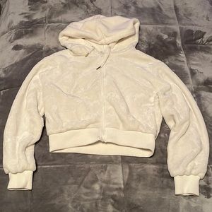 Cropped zip up sweater